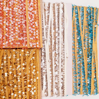 Brown Beaded Sequins Fringe Trim, Craft Ribbon Christmas Trimming, Trim By 3 Yards Decorative Trim